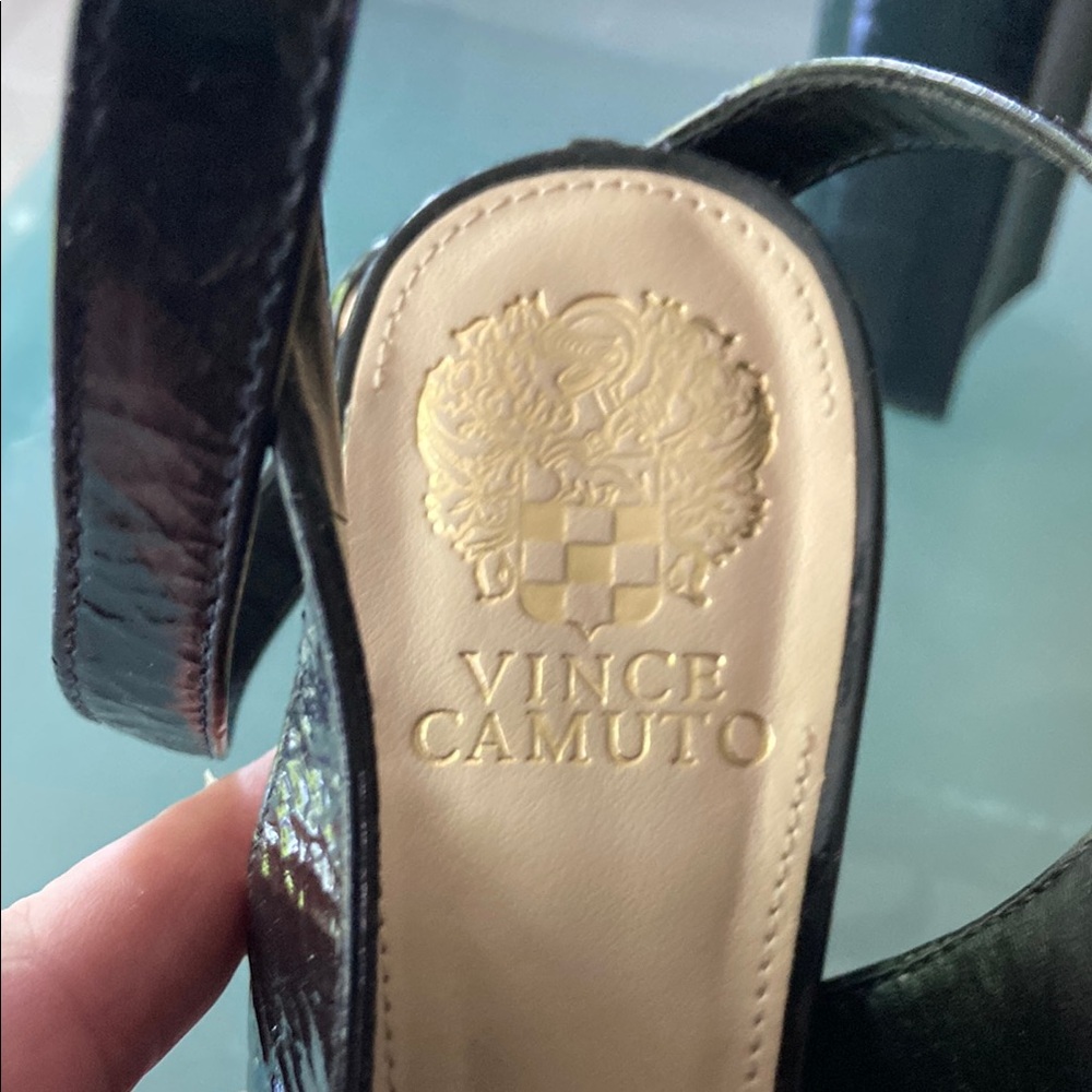 Vince Camuto Black Platform Peep-Toe Sandals- US 8 - Picture 2 of 11